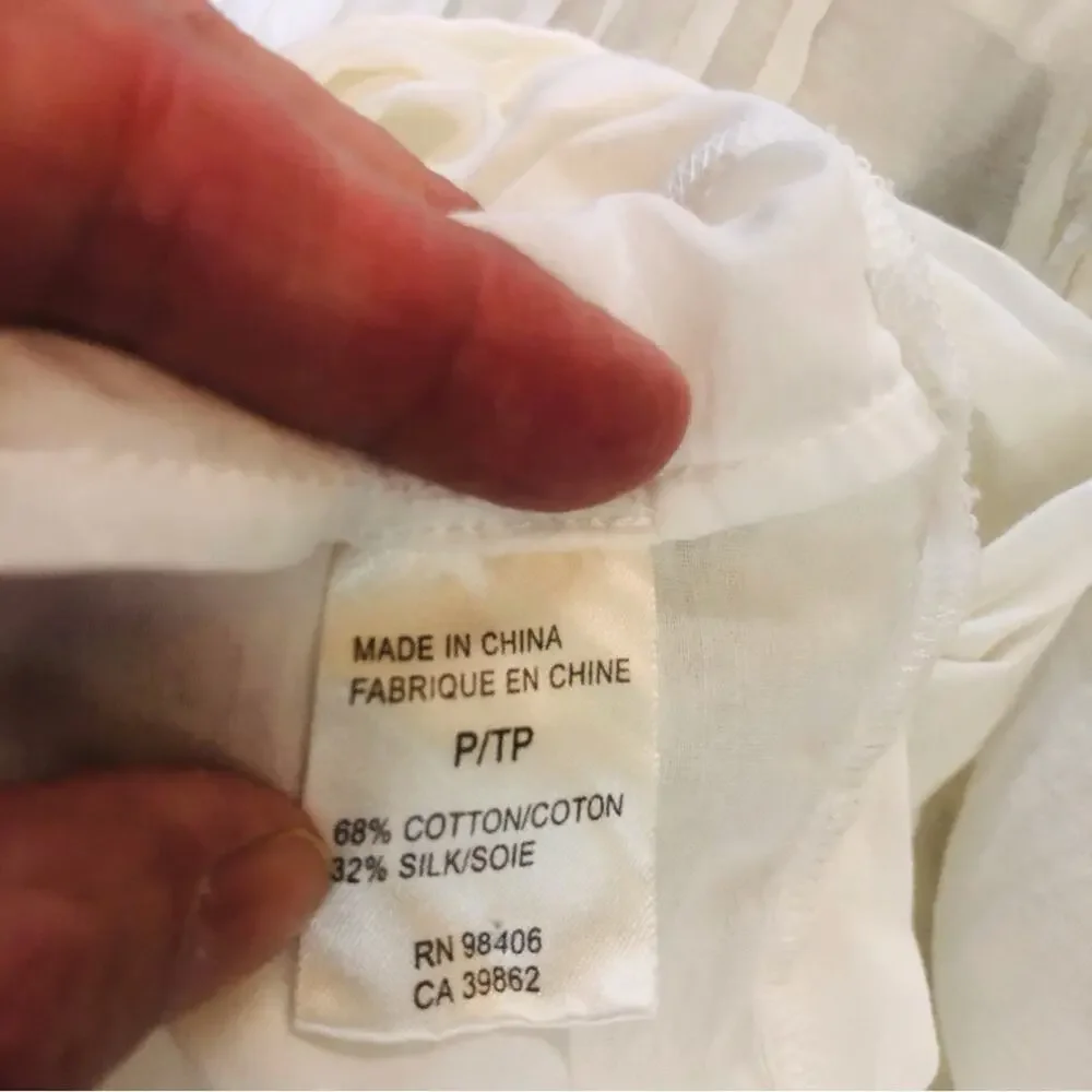 Theory White Bohemian Style Babydoll Top Pin-tuck Pleating Sleeveless Ruffled - Picture 11 of 15